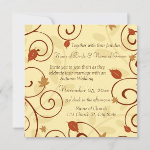 Autumn Wedding Invitation Cards