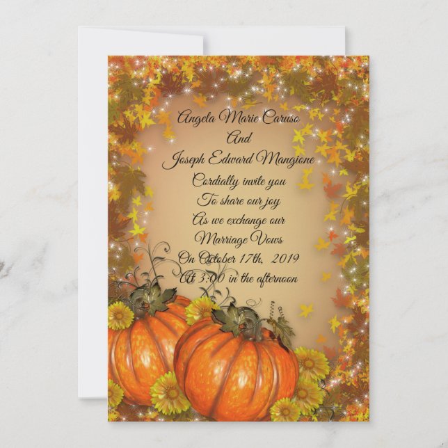 Autumn wedding Invitation "Fall colors" (Front)