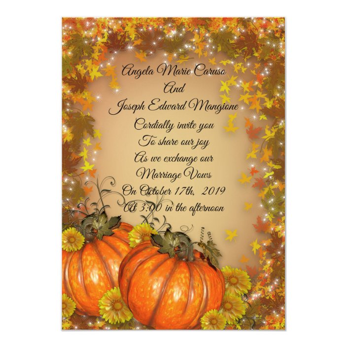 Autumn Wedding Invitation Fall Colors Zazzle Com