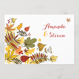 Autumn Wedding Invitation   Leaves, Seeds, Berries
