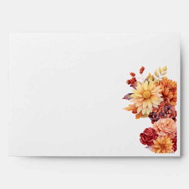 Autumn Wedding Pre-Printed Address 5x7 Envelope (Front)
