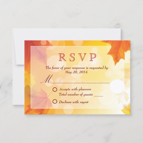 Maple Leaves Autumn Wedding RSVP