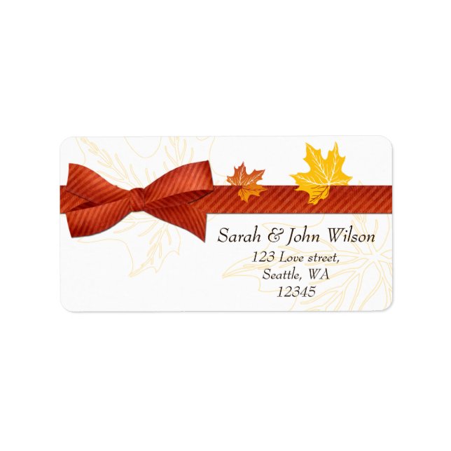 autumn wedding ,return address label (Front)