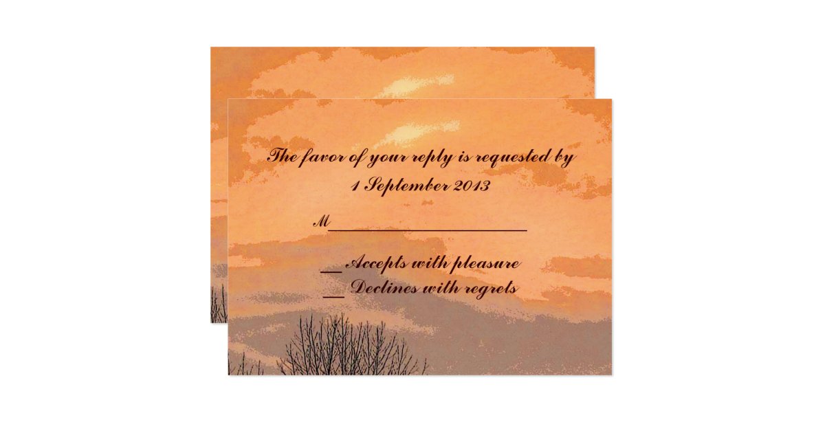 Autumn Wedding RSVP Card | Zazzle