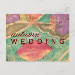 Autumn wedding save-the-date announcement postcard