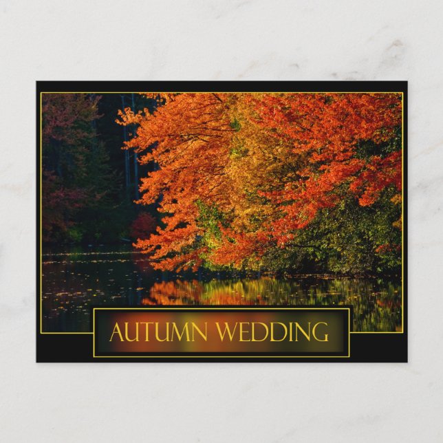 Autumn Wedding Save The Dates Pictures Card (Front)