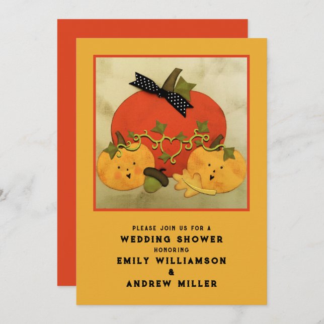 Autumn Wedding Shower Couples Invitation (Front/Back)