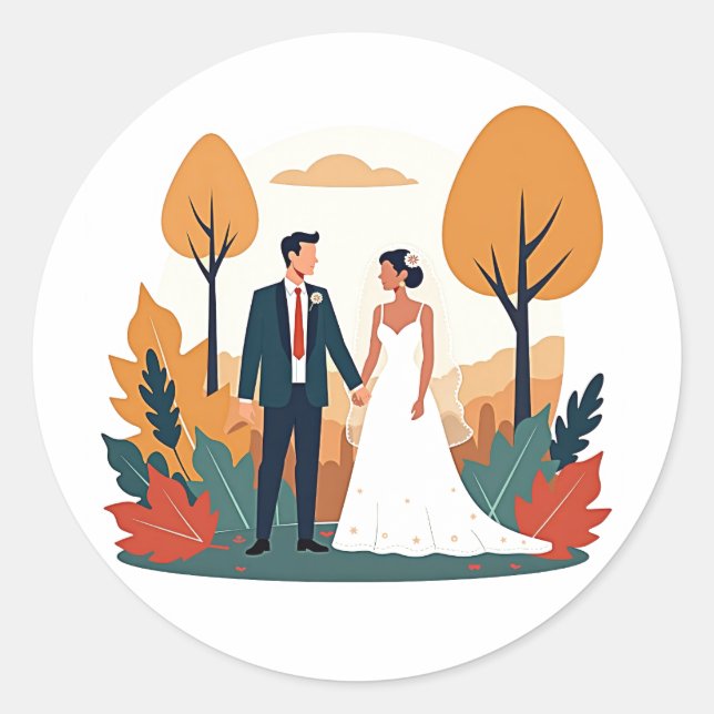 Autumn Wedding Sticker (Front)