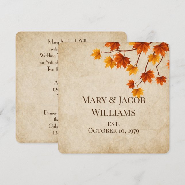 Autumn Wedding Vow Renewal Invitation (Front/Back)
