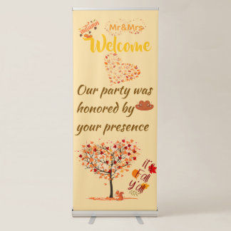 Autumn Wedding Welcome Banner – Fall Leaves Design