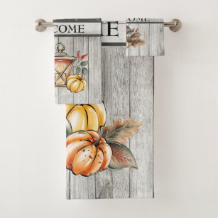 Autumn Welcome, Fall and Thanksgiving Bath Towel Set