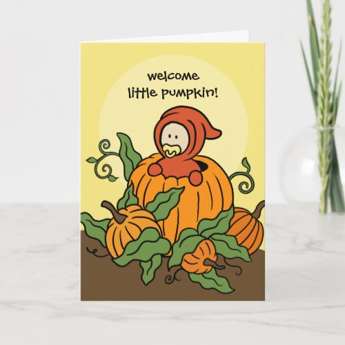 Autumn Welcome Little Pumpkin New Baby Card