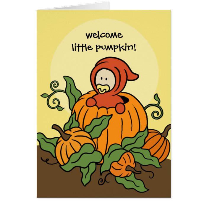 Autumn Welcome Little Pumpkin New Baby Card