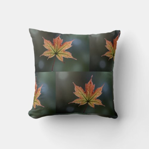 Autumn Whisper Elegant Maple Leaf Throw Pillow De