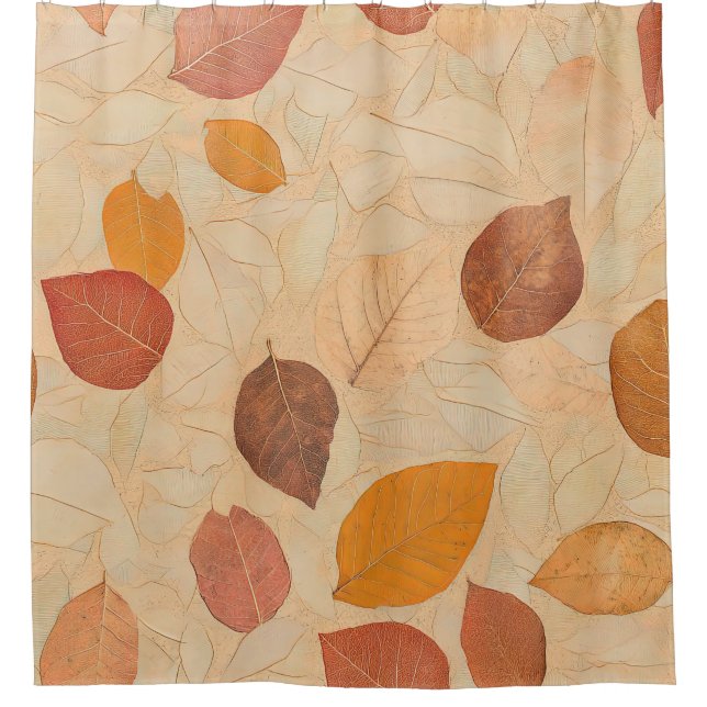 Autumn Whisper - Fall Leaves in Warm Earth Tones 2 Shower Curtain (Front)