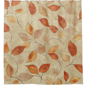 Autumn Whisper - Fall Leaves in Warm Earth Tones Shower Curtain