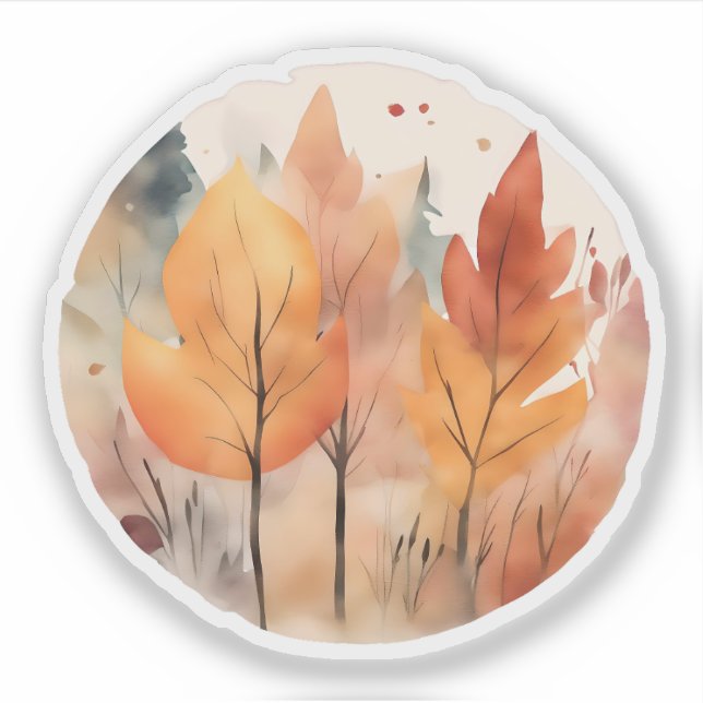 Autumn Whispers: A Symphony of Fall Colors Sticker (Front)