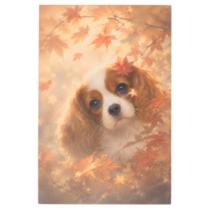 Autumn Whispers Cavalier King Charles Spaniel Metal Print