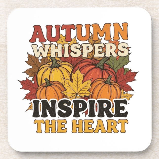 Autumn whispers design Tri-Blend shirt Beverage Coaster (Front)