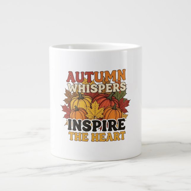 Autumn whispers design Tri-Blend shirt Giant Coffee Mug (Front)