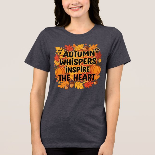 Autumn whispers forest fall design Tri-Blend shirt (Front)