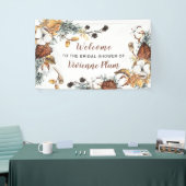 Autumn White Floral Bridal Shower Welcome Banner (Tradeshow)