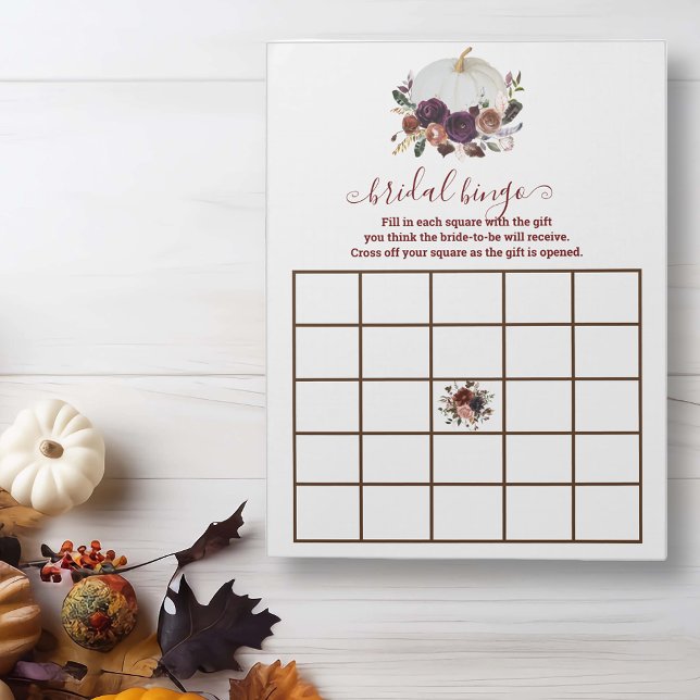 Autumn White Pumpkin Fall in Love Bingo Notepad (Creator Uploaded)