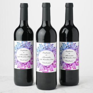 Autumn White Purple Eucalyptus Botanical Wine Label