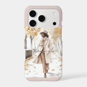 Autumn White Yellow Leaves Trees Woman iPhone 17 Pro Case