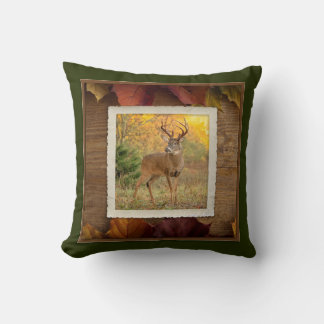 Autumn Whitetail Buck #1 Throw Pillow