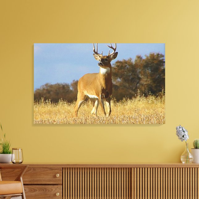 Autumn Whitetail Buck Canvas Print (Insitu(LivingRoom))