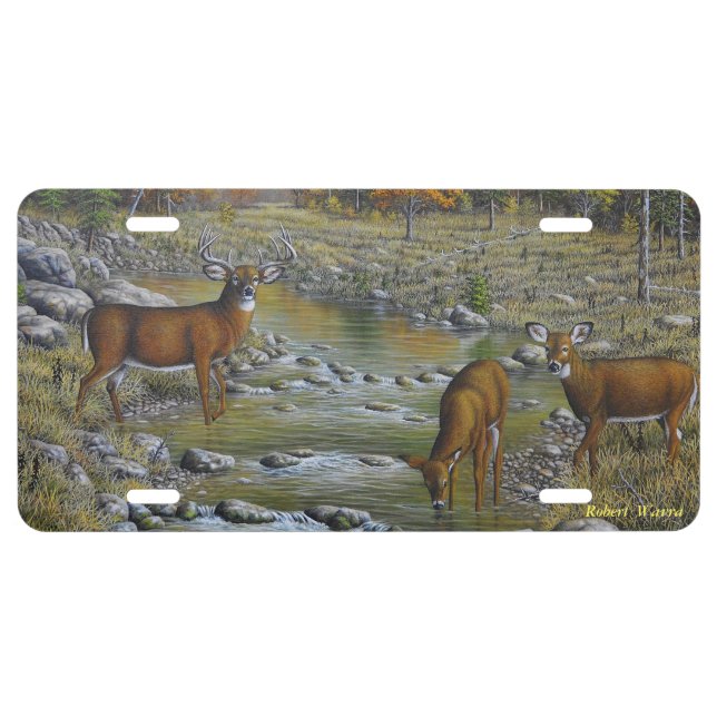 Autumn Whitetails 2 License Plate (Front)