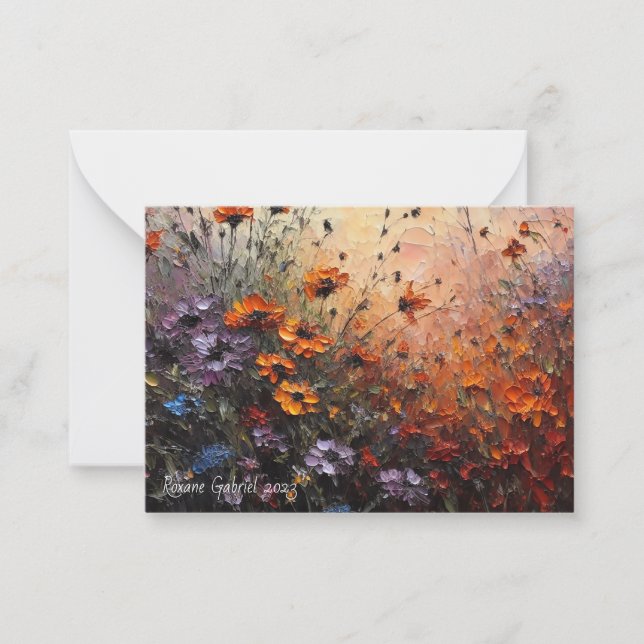 Autumn Wild Flowers Note Card (Front)