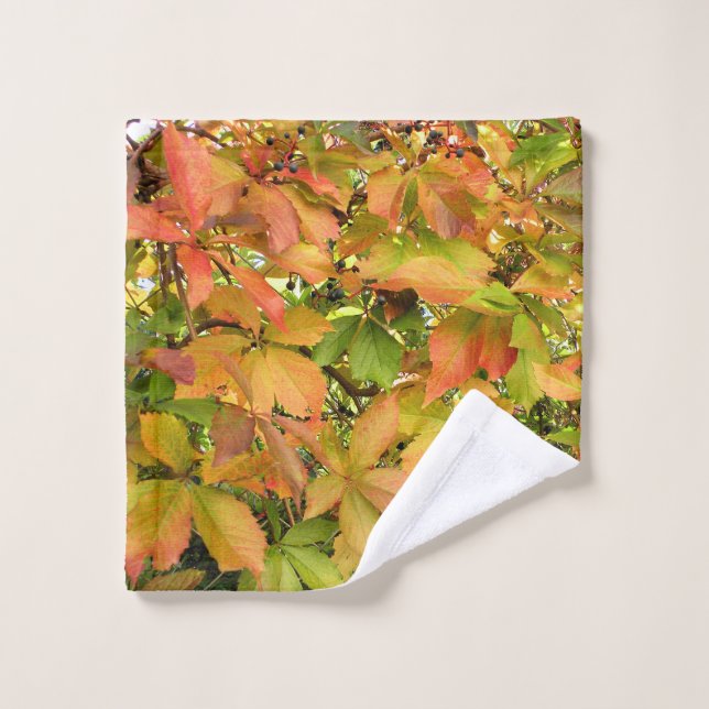 Autumn wild grapevine leaves wash cloth (Wash Cloth)