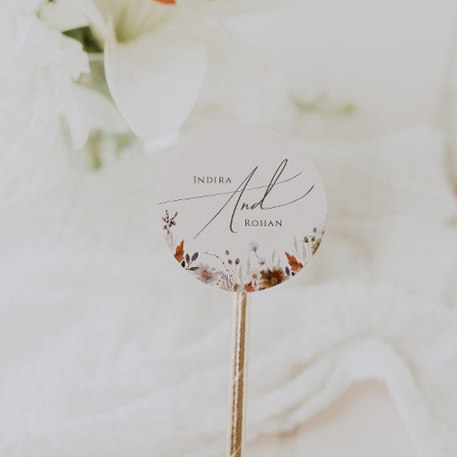 Autumn Wildflower | Beige Wedding`Envelope Seals (Creator Uploaded)