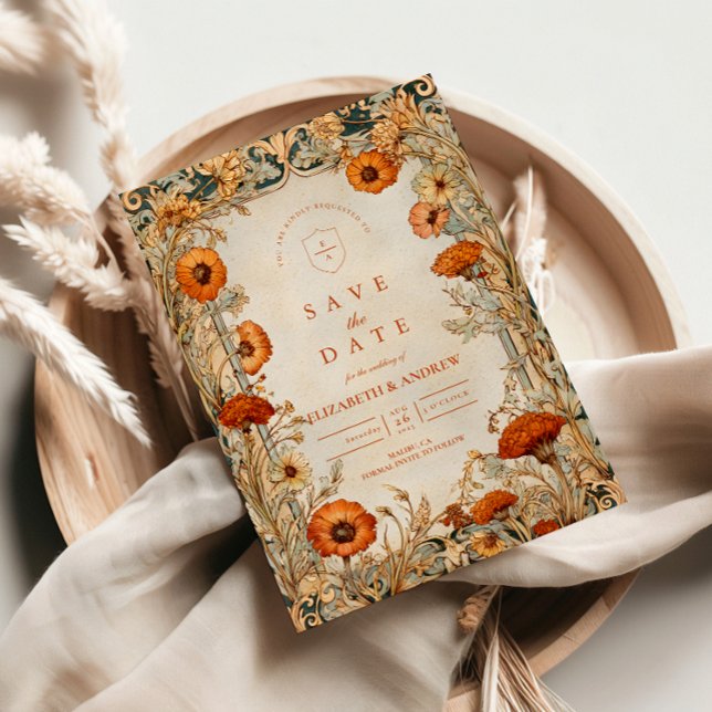 Autumn Wildflower Botanical Wedding Save The Date (Creator Uploaded)