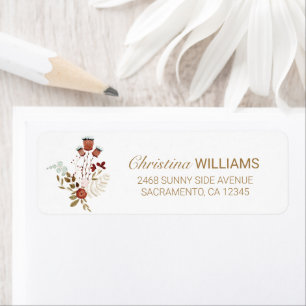 Autumn Wildflower Bouquet Return Address Label