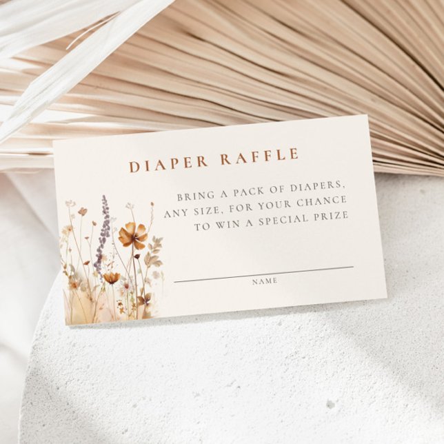 Autumn Wildflower Field Baby Shower Diaper Raffle Enclosure Card (Creator Uploaded)