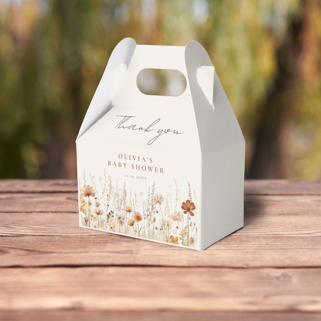 Autumn Wildflower Field Baby Shower Favor Boxes (Creator Uploaded)
