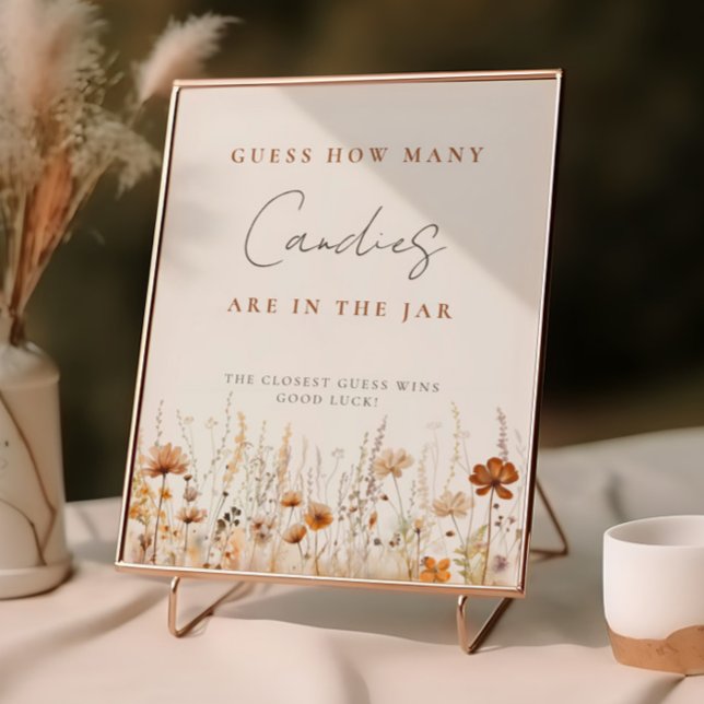 Autumn Wildflower Field Baby Shower Guessing Game Poster (Creator Uploaded)