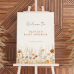 Autumn Wildflower Field Baby Shower Welcome Sign at Zazzle