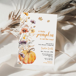 Autumn Wildflower Little Pumpkin Baby Shower Invitation