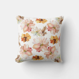 Autumn Wildflower Meadow Pattern Decorative Throw  Pillow