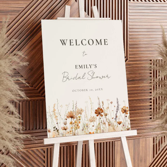 Autumn Wildflower Meadow Welcome Sign | Zazzle