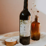 Autumn Wildflower | Monogram Wedding Wine Label<br><div class="desc">Make custom wine labels for weddings, table settings, bachelorette parties, or to pop your question to your bridesmaids. Our personalized wedding wine labels are made to attach to your favorite bottle of wine. These are great to use as favors or event centerpieces. Featuring your initials monogram in terracotta lettering on...</div>