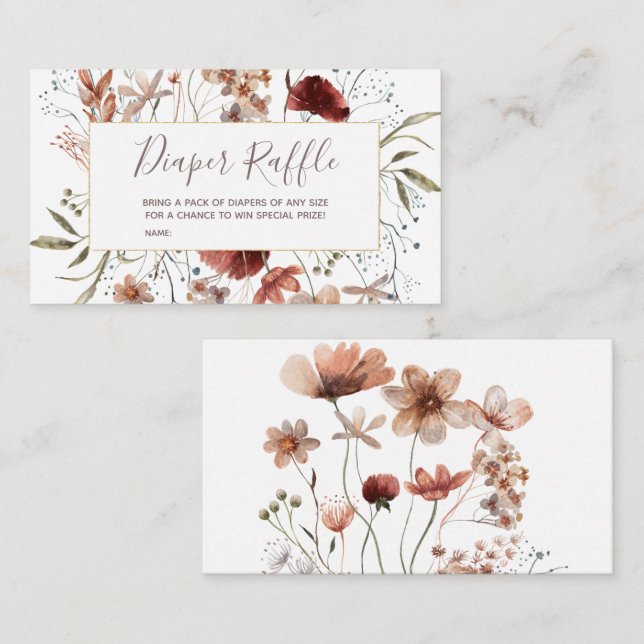 Autumn Wildflower Watercolor Enclosure Card (Front/Back)