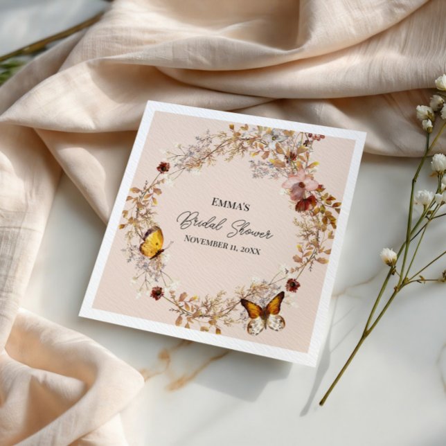 Autumn Wildflower Watercolor Paper Napkin (Creator Uploaded)