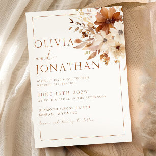 Autumn Wildflower Wedding Fall Floral Wedding Boho Invitation