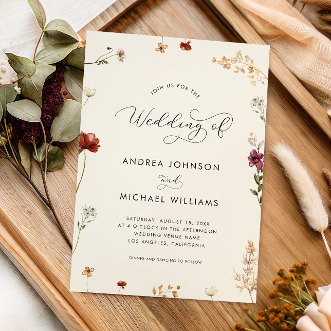Autumn Wildflower Wedding QR Code Invitation (Creator Uploaded)