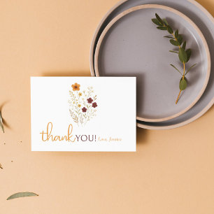 Autumn Wildflowers Baby Shower Thank You Card
